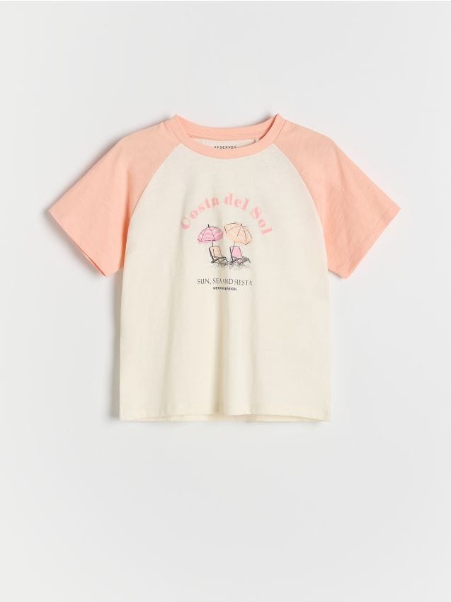 Cotton T-shirt with print - RESERVED