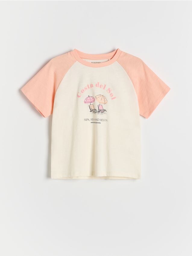 Cotton T-shirt with print - RESERVED