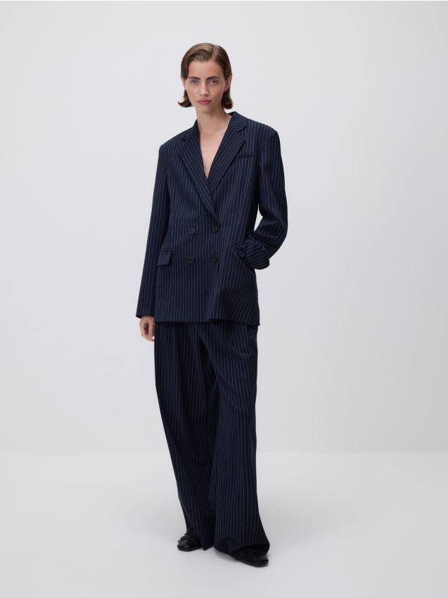 Viscose blend double-breasted blazer - RESERVED