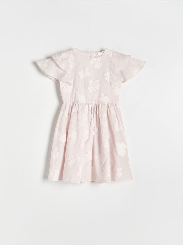 Reserved - rochie cu imprimeu floral - roz-pastel