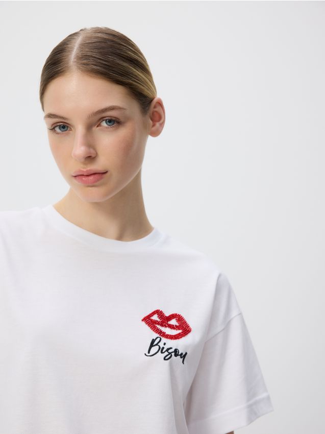 Reserved - Tricou cu aplicație - alb