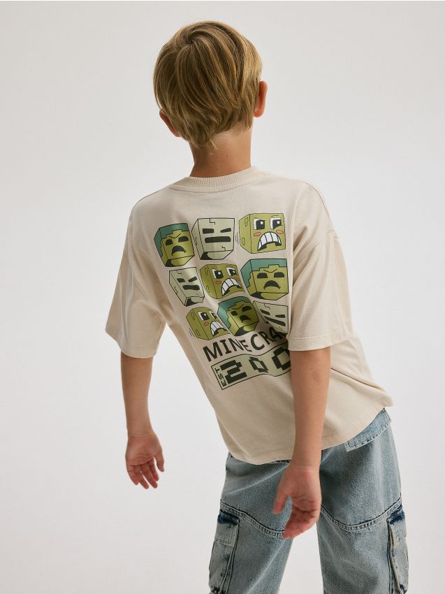 Reserved - Tricou oversized Minecraft - bej