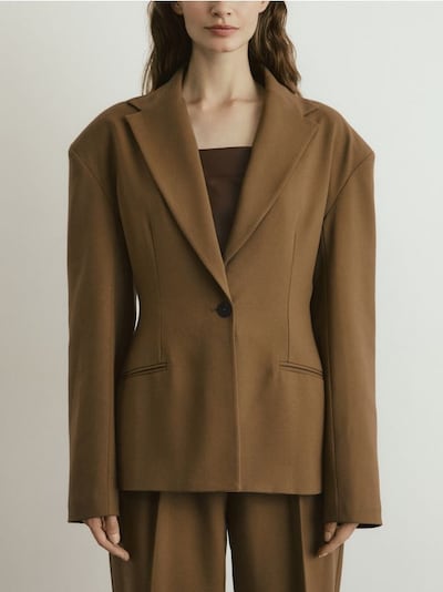 Waist-fitted blazer with viscose blend