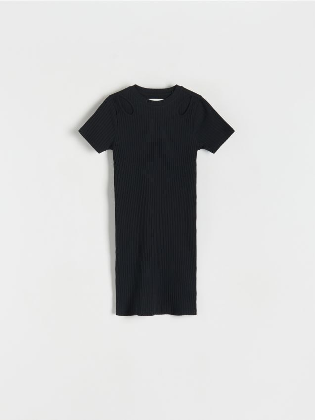 Reserved - rochie cu decupaje - negru
