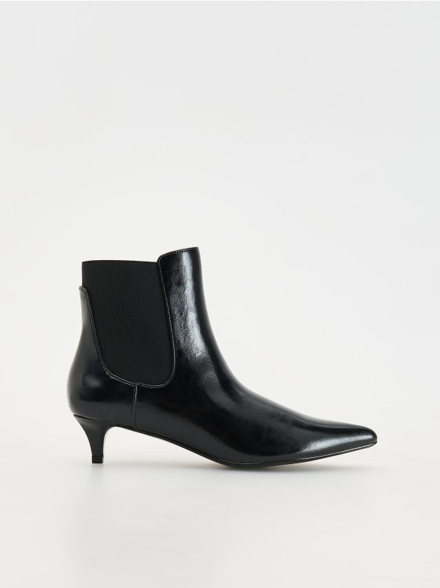 Reserved - LADIES` ANKLE BOOTS - negru