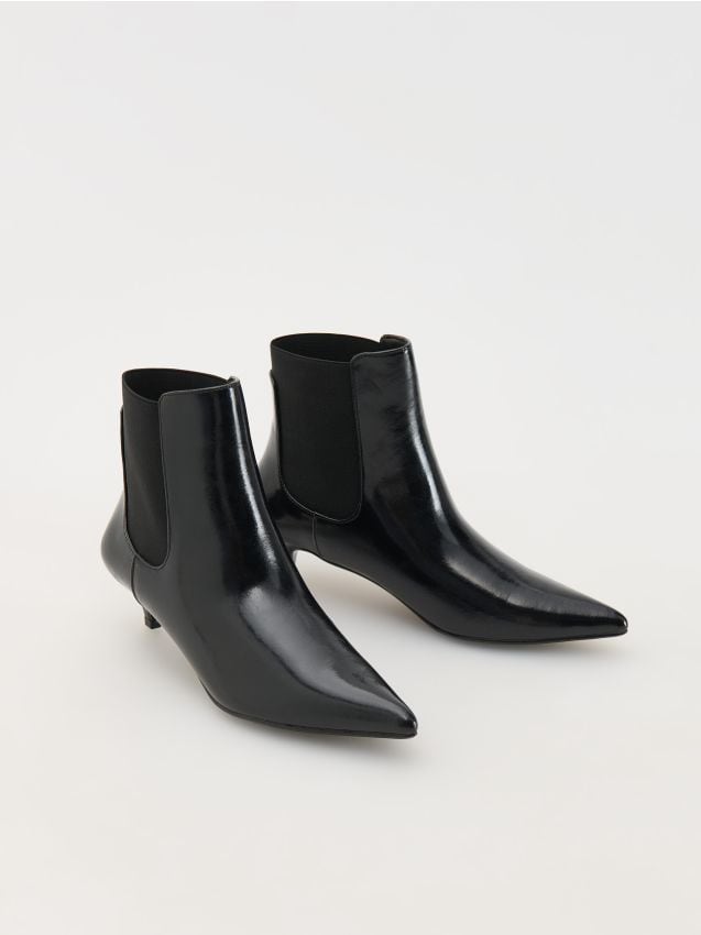 Reserved - LADIES` ANKLE BOOTS - negru