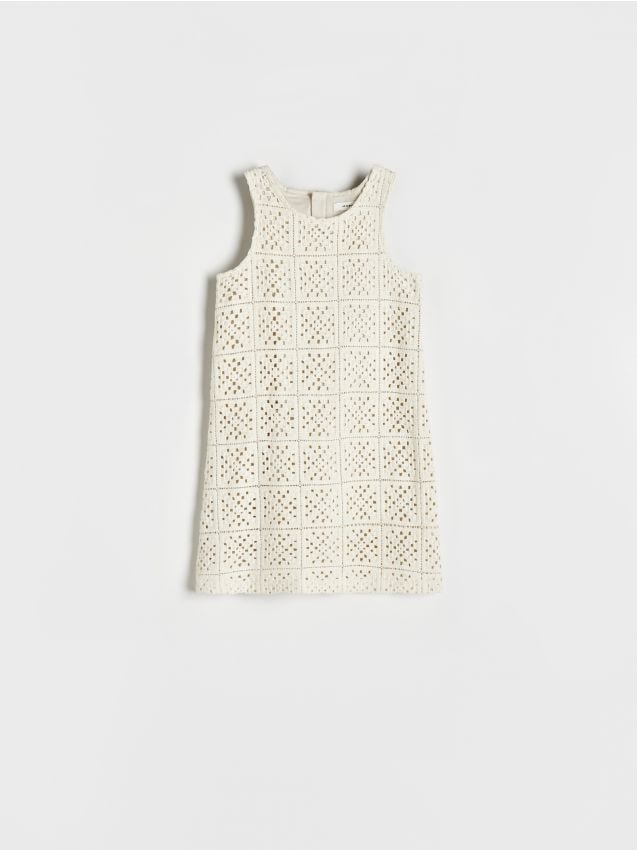 Reserved - rochie cu broderie englezească - nude