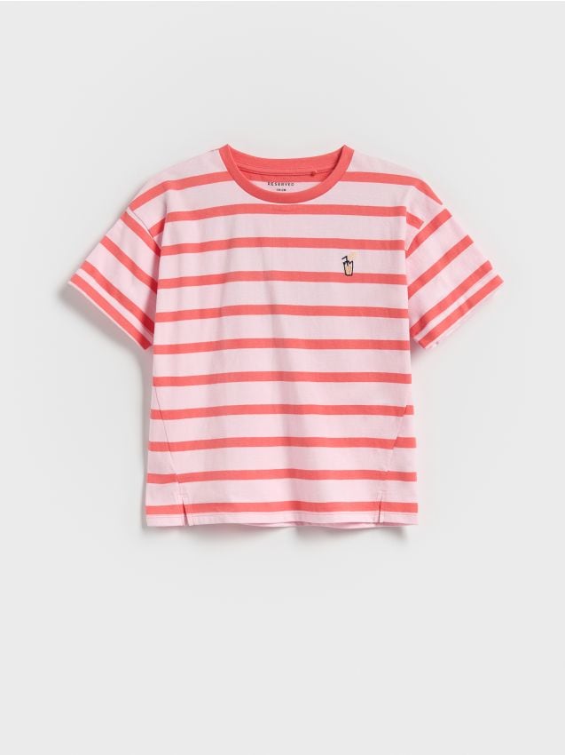 Patterned T-shirt with embroidery detail - RESERVED