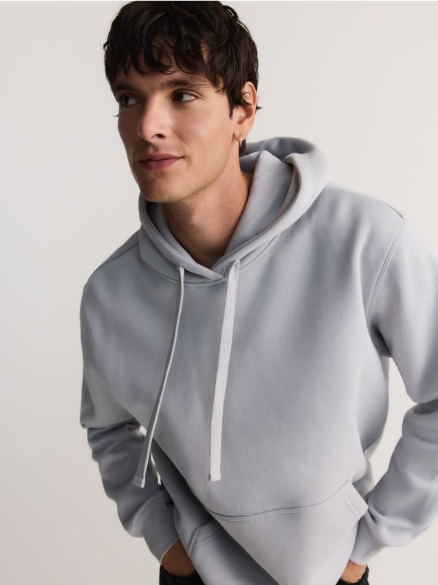 Plain hoodie Color light grey RESERVED 9115N 09X