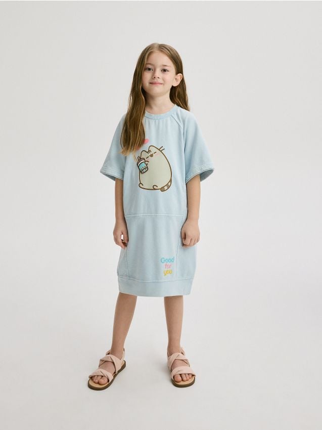 Reserved - girls` dress - albastru-pal