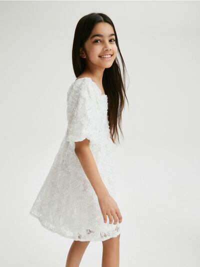 Lace dress with embroidery