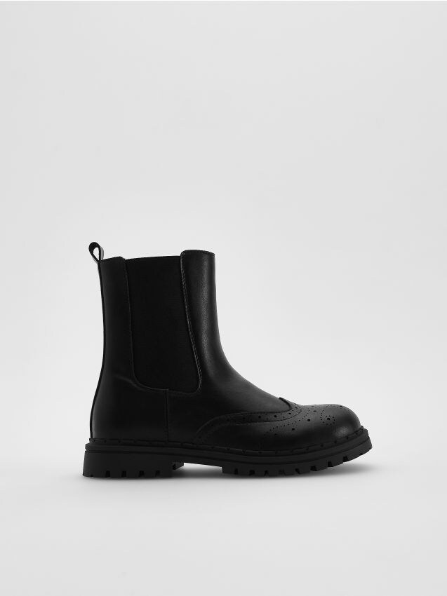 Reserved - Botine din piele - negru