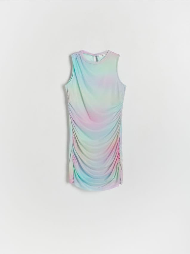 Reserved - Rochie cu pliuri - multicolor