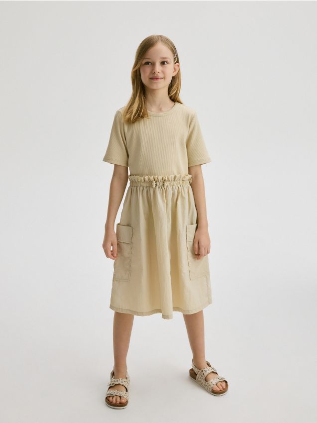 Reserved - rochie din bumbac - bej