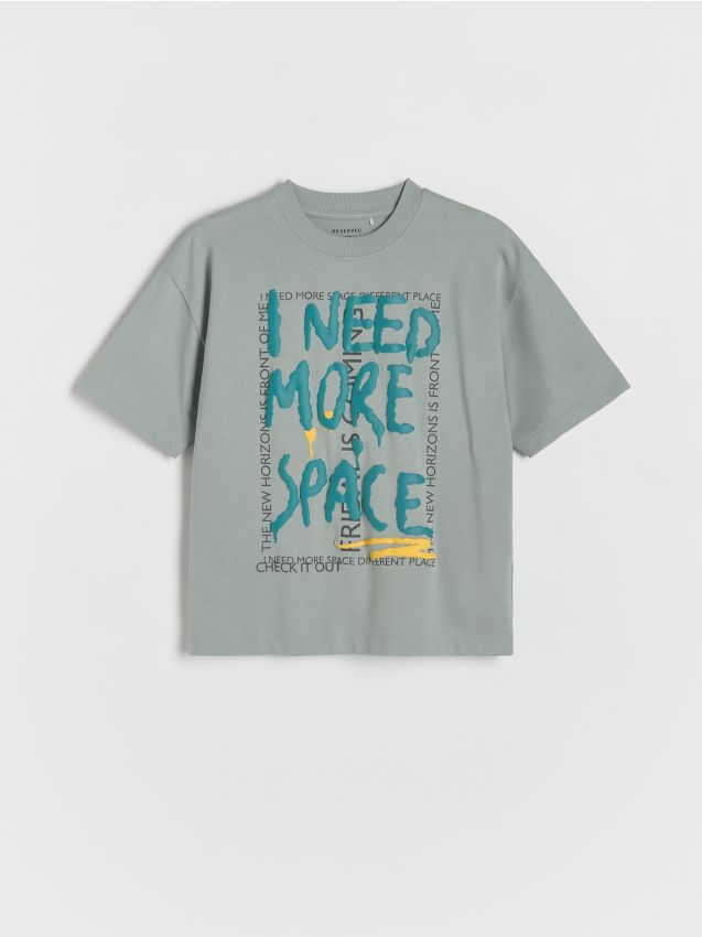 Reserved - tricou oversized cu imprimeu - gri