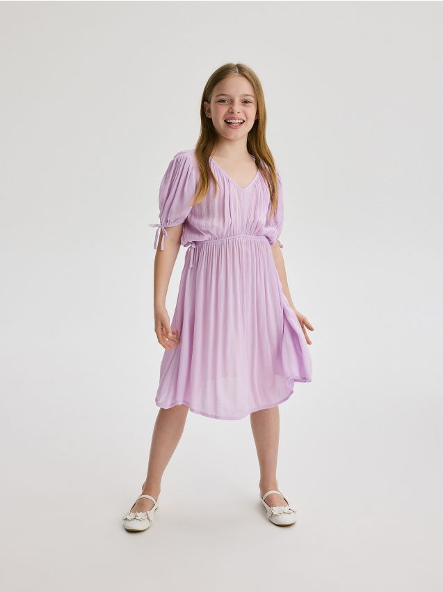 Reserved - rochie midi din viscoză - violet-orhidee