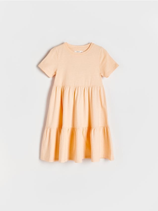 Reserved - rochie din bumbac - oranj-deschis
