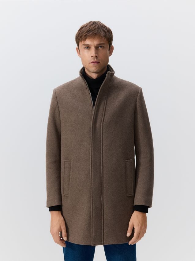 Reserved Reserved - Μακρύ παλτό με μείγμα μαλλιού