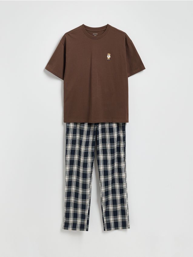 Two piece pyjama set with embroidery - RESERVED