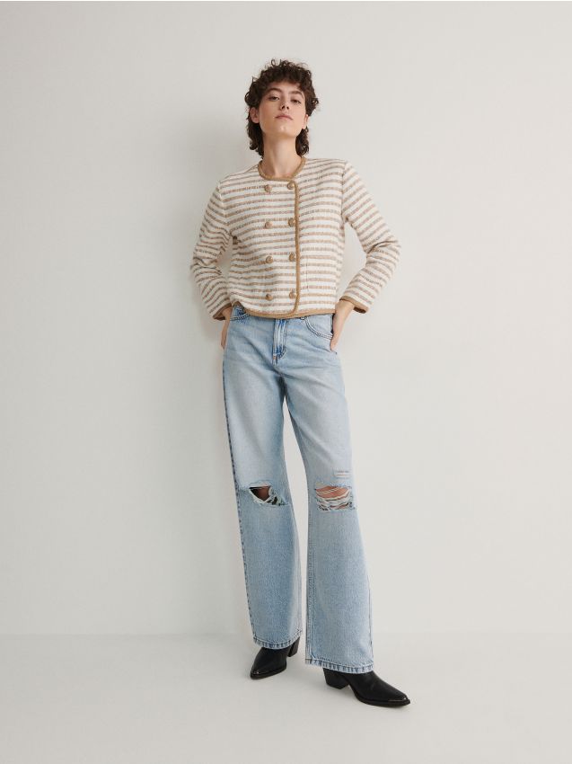 Double-breasted stripe jacket - RESERVED
