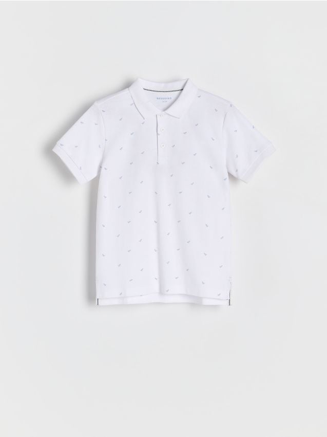 Reserved - tricou polo cu imprimeu - alb