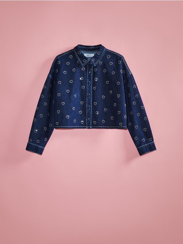 Denim jacket with appliqué - RESERVED