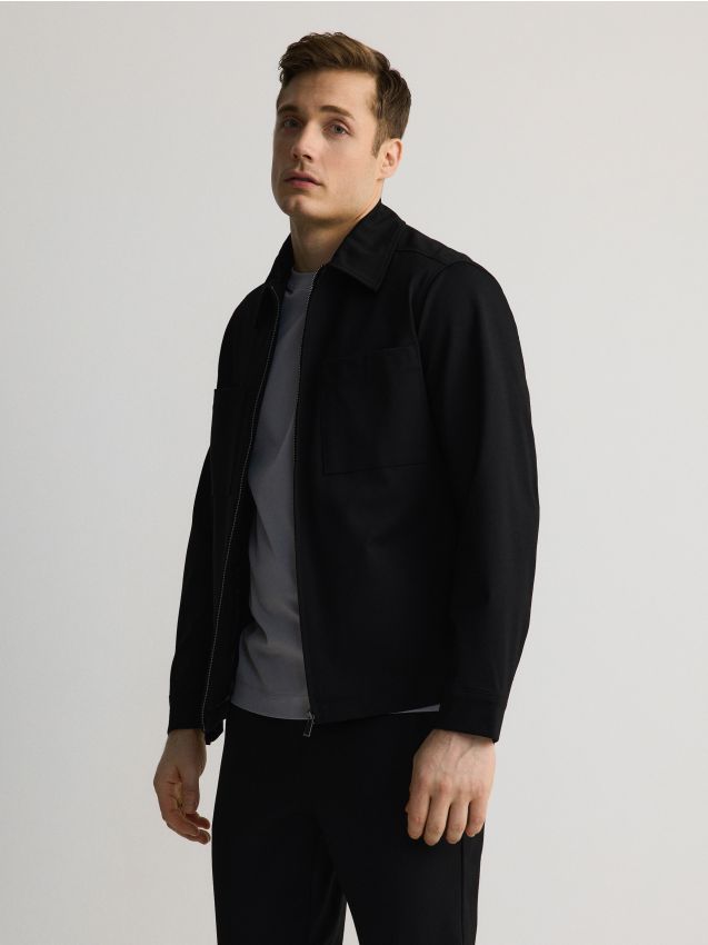 Zip-up sweatshirt with collar - RESERVED