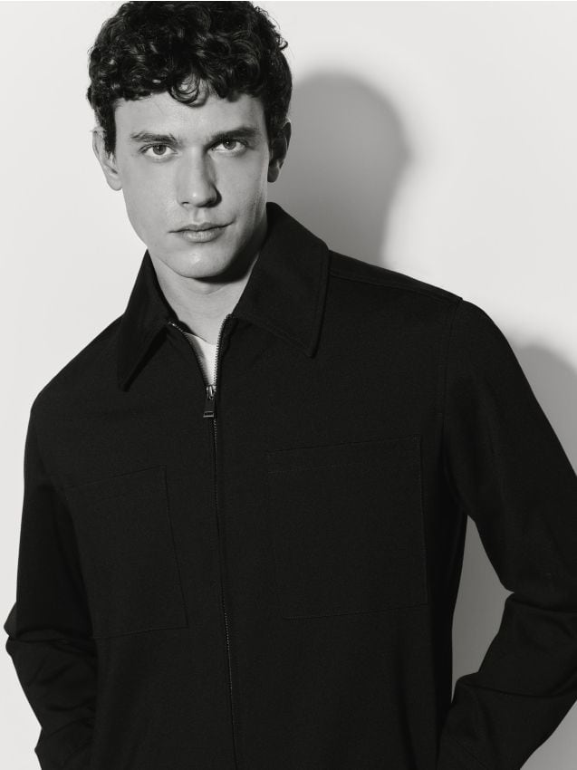 Zip-up sweatshirt with collar - RESERVED