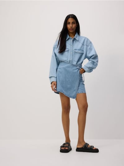 Denim-Skort
