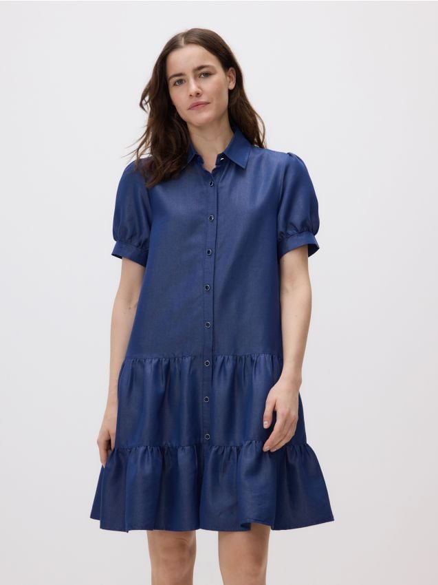 Reserved - Rochie mini cu guler - albastru Reserved - Rochie mini cu guler - albastru