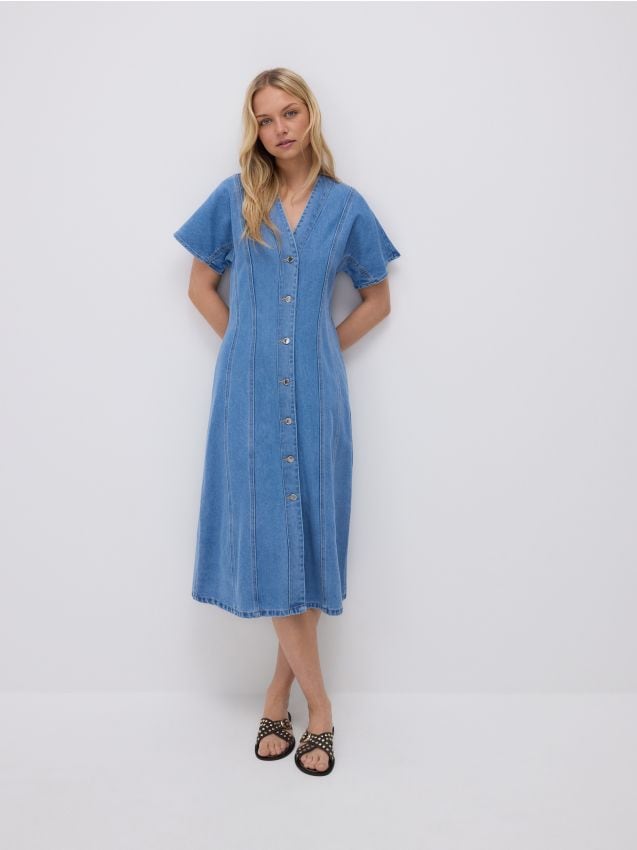Lyocell rich denim midi dress - RESERVED