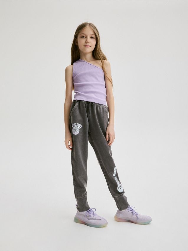 Reserved - pantaloni de trening sailor moon - gri-închis