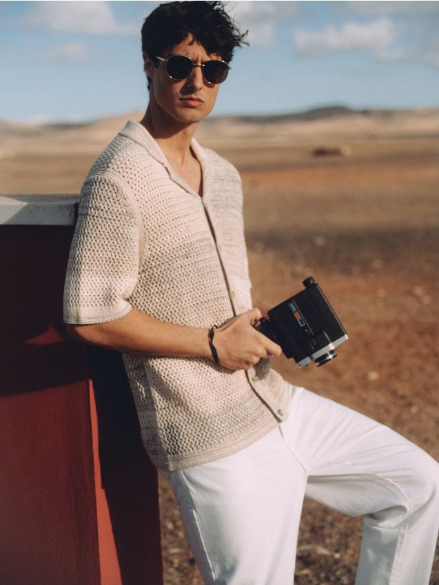 Openwork jumper with short sleeves - RESERVED