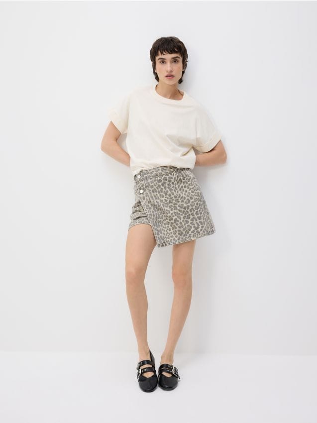 Denim skort