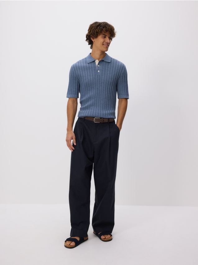 Structural fabric polo jumper - RESERVED