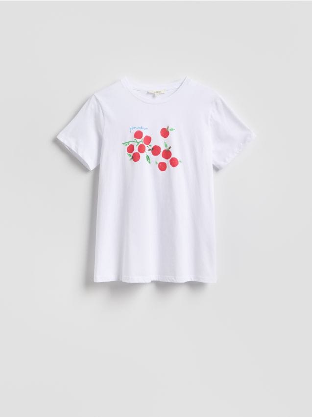 Cotton T-shirt with print - RESERVED