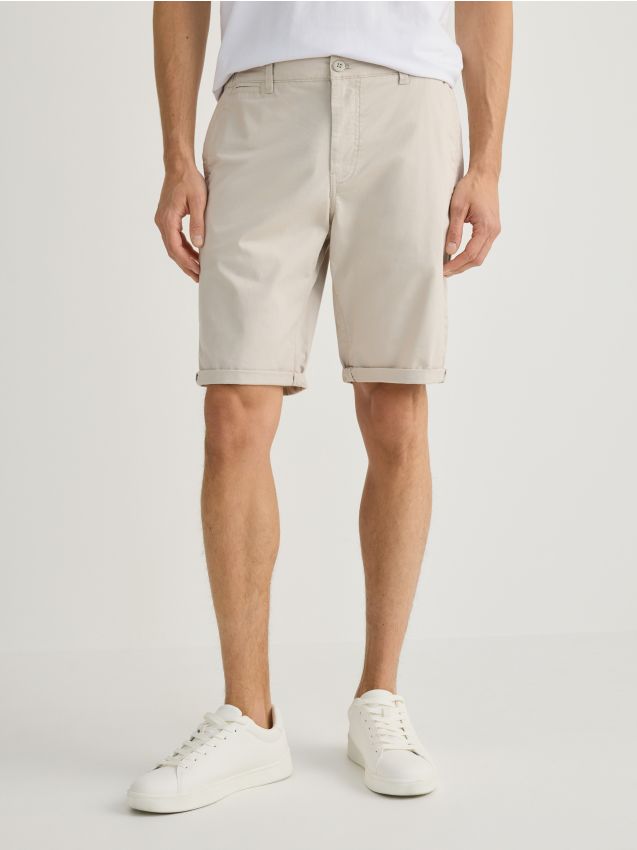 Reserved - Pantaloni scurți chino slim - bej