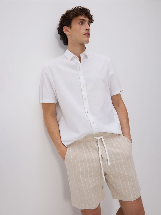 Regular linen blend shorts - RESERVED