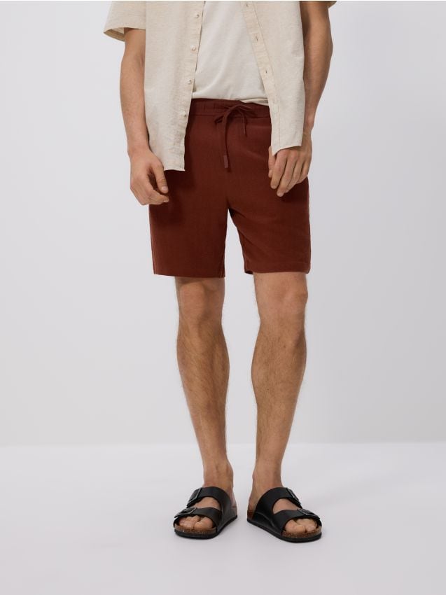 Regular linen blend shorts - RESERVED