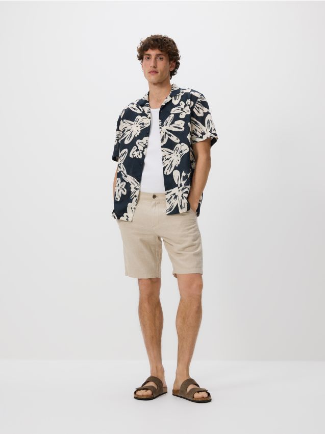 Regular linen blend shorts - RESERVED