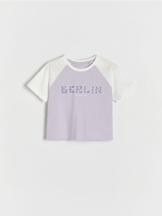 Reserved - tricou din bumbac cu aplicații - lavand