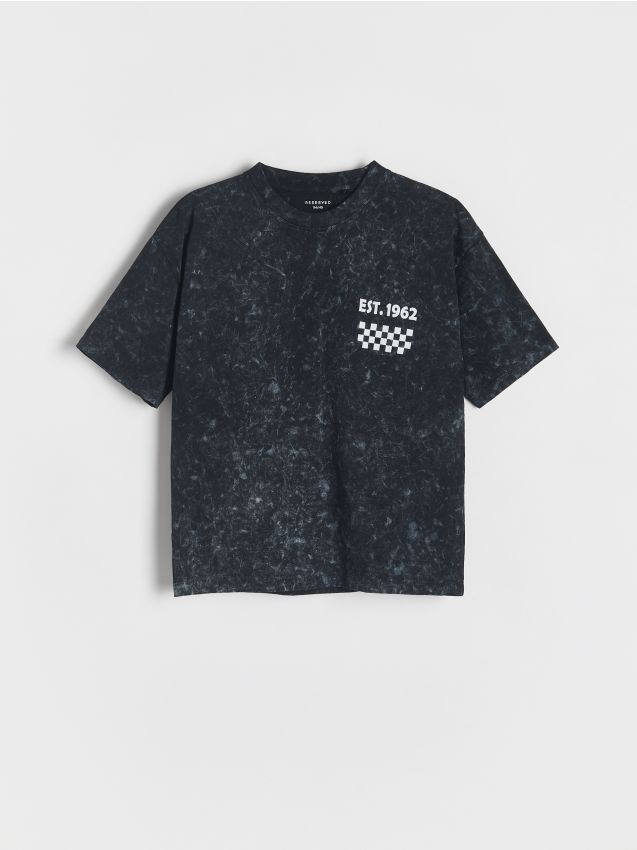 Cotton T-shirt with print - RESERVED