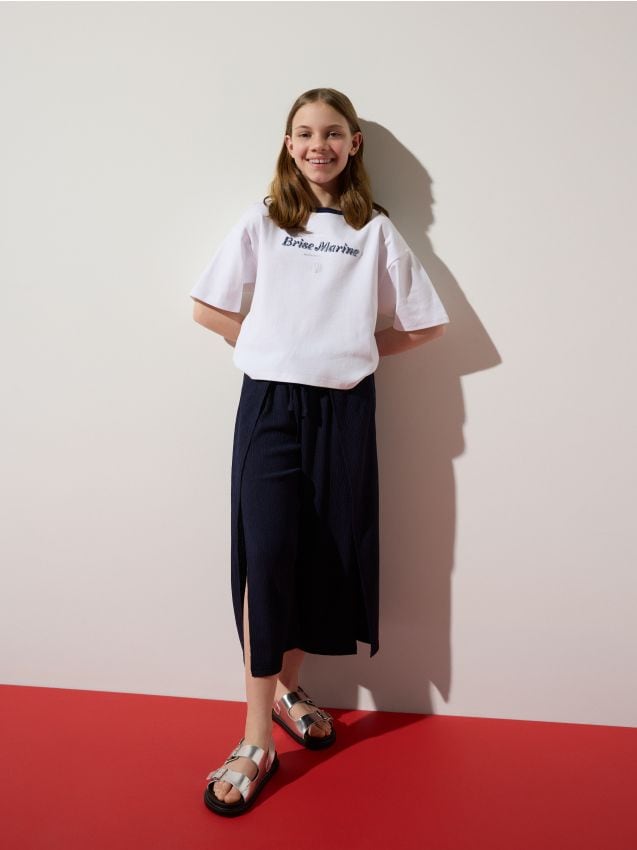 T-shirt en coton avec broderie - RESERVED