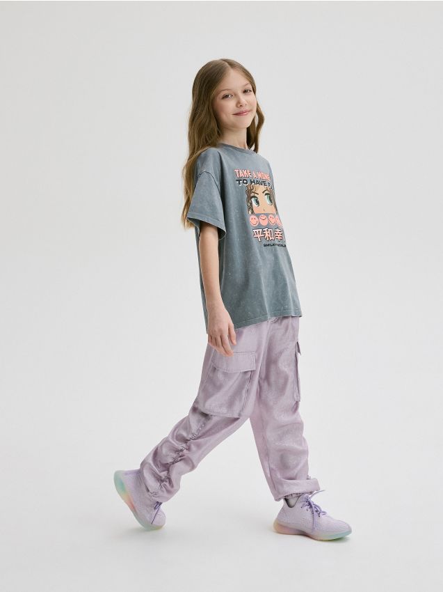 Reserved - pantaloni cargo - lavand