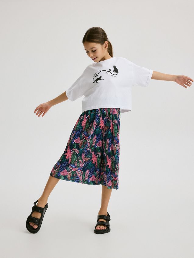Reserved - pantaloni culottes cu model - multicolor