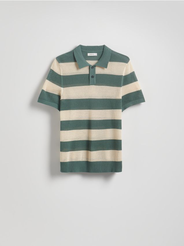 Pullover im Polostil mit Lochmuster - RESERVED