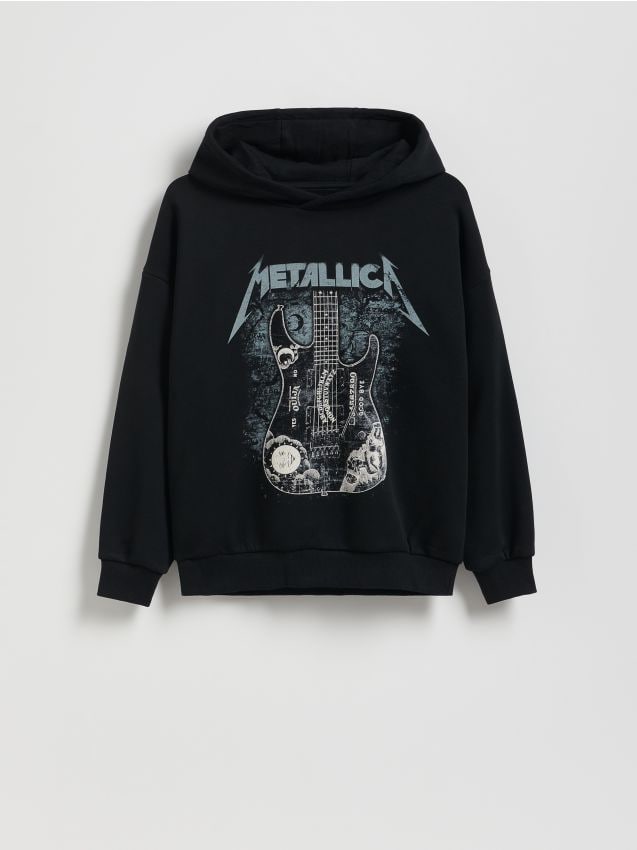 Reserved - Bluză sport cu motiv Metallica - negru