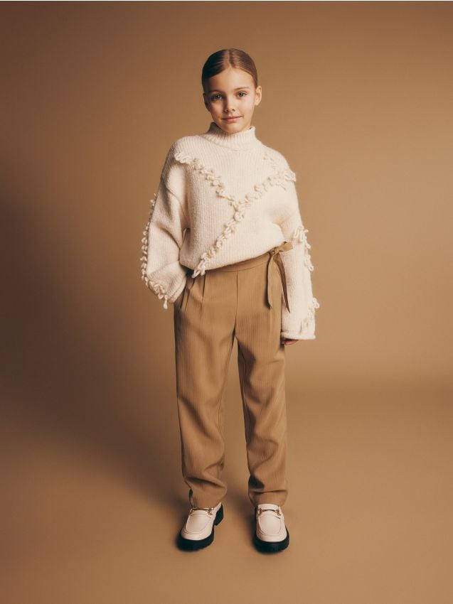 Trousers with tie waist belt - RESERVED