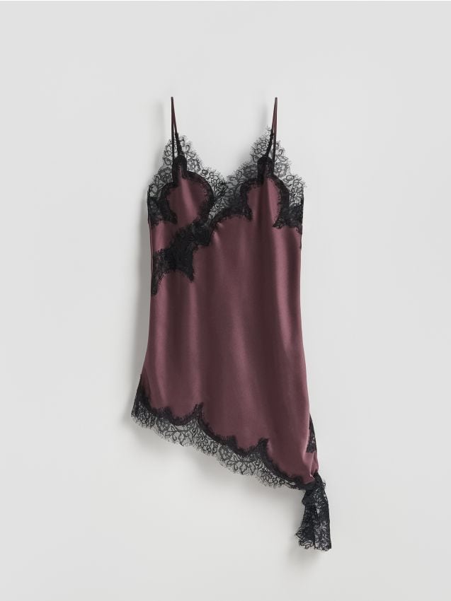 Reserved - Rochie mini asimetrică - bordo