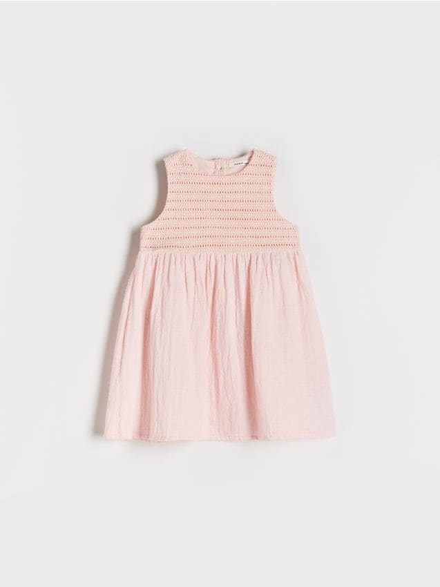 Reserved - rochie din bumbac - roz-pastel